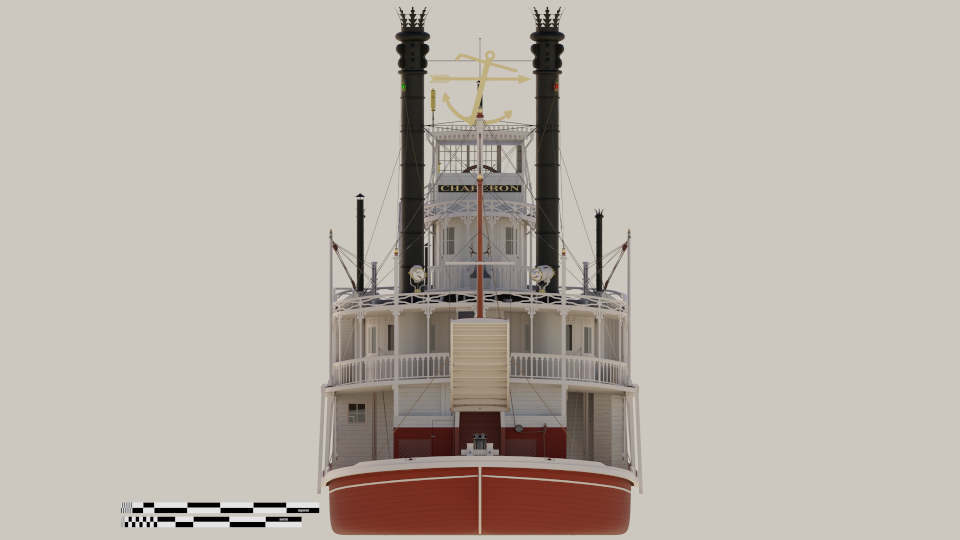 Green River Steamboat Chaperon: Orthographic front view - Rendering by Jens Mittelbach, CC BY 4.0