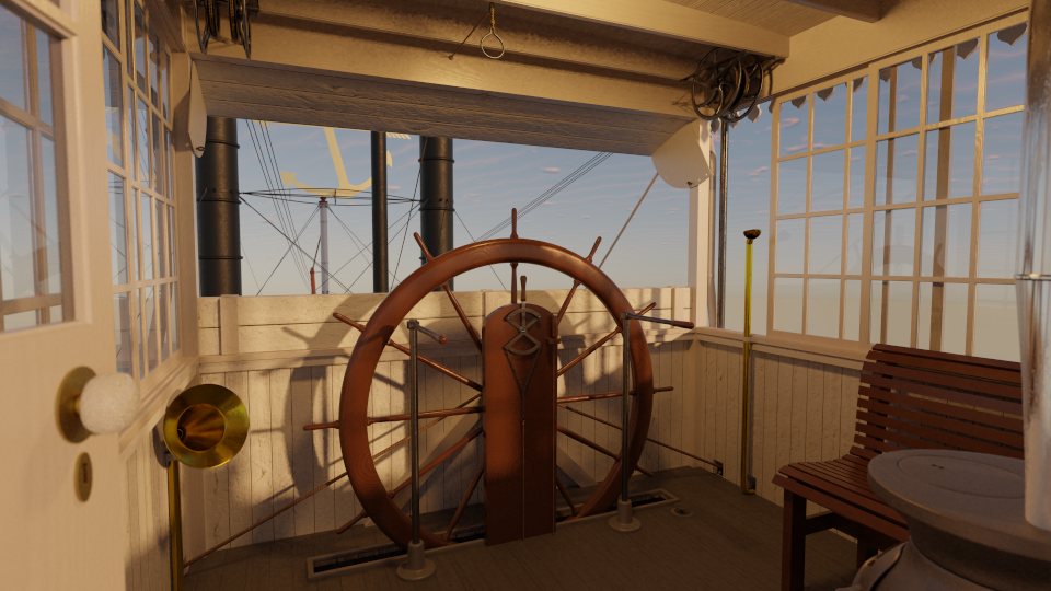 Green River Steamboat Chaperon: Pilot house view - Rendering by Jens Mittelbach, CC BY 4.0